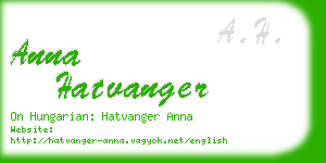 anna hatvanger business card